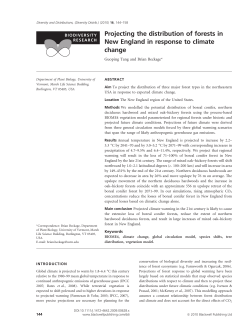 Projecting the distribution of forests in New England in response to