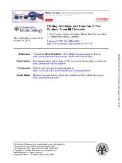 Cloning, Structure, and Function of Two Rainbow Trout Bf Molecules