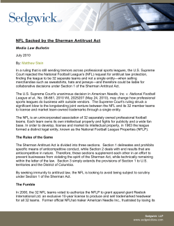 NFL Sacked by the Sherman Antitrust Act