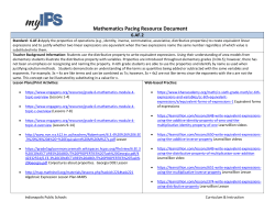 Mathematics Pacing Resource Document