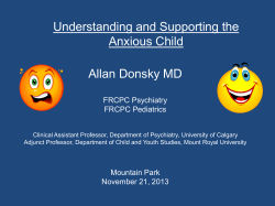 Anxiety presentation by Dr. Donsky