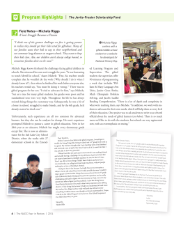 A Son`s Struggle Becomes Passion for Javits Scholar