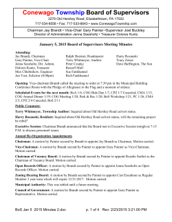 Minutes - Conewago Township, Dauphin County