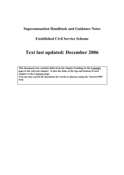 Superannuation Handbook and Guidance Notes