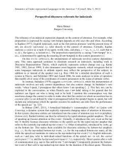 Perspectival discourse referents for indexicals