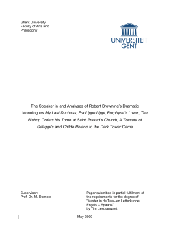 The Speaker in and Analyses of Robert Browning