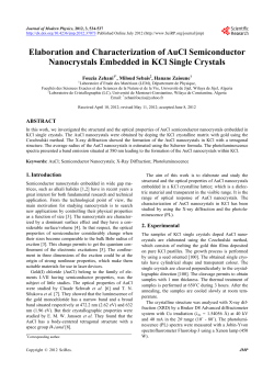 Elaboration and Characterization of AuCl Semiconductor