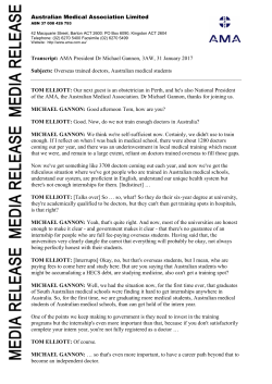 Transcript Dr Michael Gannon, 3AW