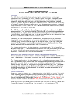 Business Car​d Procedures - Central Michigan University