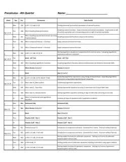 Precalculus - 4th Quarter Name