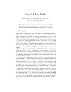 Flyspeck I: Tame Graphs - Chair for Logic and Verification