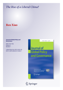 The Rise of a Liberal China? - the Department of Peace and Conflict