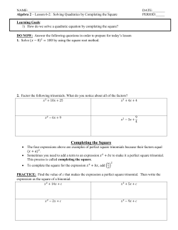 Completing the Square