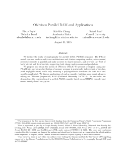 Oblivious Parallel RAM and Applications