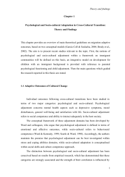Theory and findings Chapter 1 Psychological and Socio