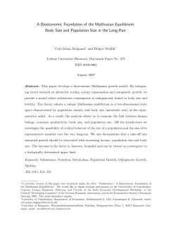 A Bioeconomic Foundation of the Malthusian Equilibrium: Body Size