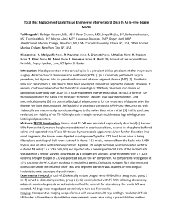 Total Disc Replacement Using Tissue Engineered Intervertebral