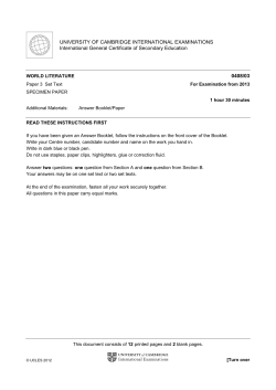 Specimen Paper 3 - Cambridge International Examinations