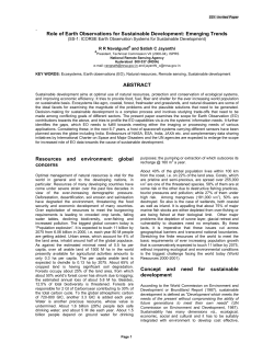 Role of Earth Observations for Sustainable Development