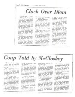 Clash Over Diem Coup Told by McCloskey