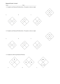 1.) Complete each Diamond Problem below