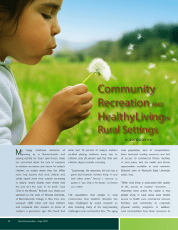 Community Recreation and Healthy Livingin