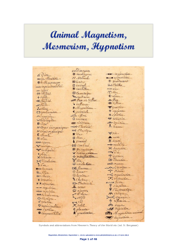 Animal Magnetism, Mesmerism, Hypnotism