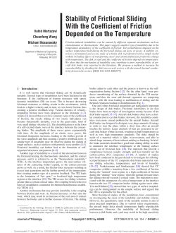 Mortazavi et al., &ldquo;Stability of Frictional Sliding With the Coefficient of