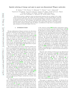 Spatial ordering of charge and spin in quasi one