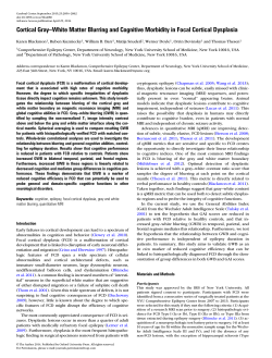 Cortical Gray&ndash;White Matter Blurring and