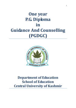 PGDGC - Central University Of Kashmir