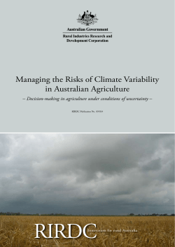Managing the Risks of Climate Variability in Australian