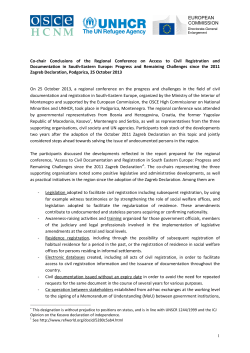 Co-chair Conclusions Podgorica Meeting 25 October 2013