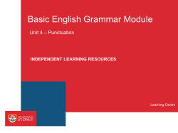 Basic English Grammar Module