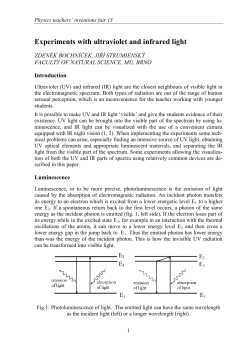 Experiments with ultraviolet and infrared light
