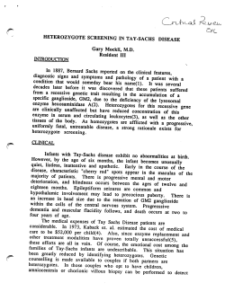heterozygote screening in tay-sachs disease
