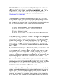 Conscious experience and knowledge of action