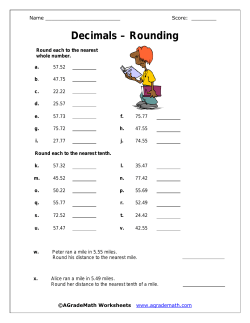 Decimals &ndash; Rounding