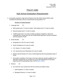 POLICY 4060 High School Graduation Requirements