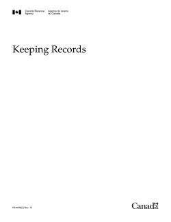 Canada Revenue Agency`s Guidance on Keeping Records