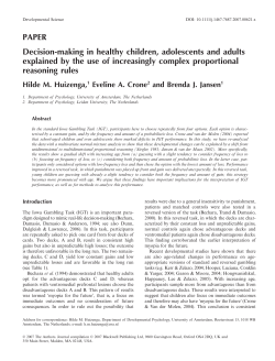 PAPER Decision-making in healthy children, adolescents and adults
