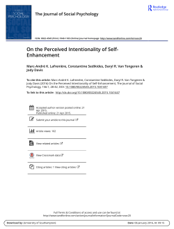 On the Perceived Intentionality of Self- Enhancement