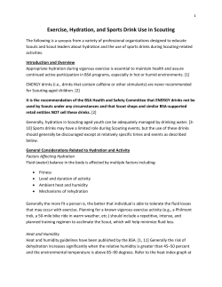Exercise, Hydration, and Sports Drink Use in Scouting