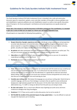 Forum guidelines - CSI Public Involvement Forum