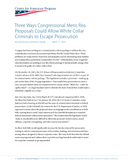 Three Ways Congressional Mens Rea Proposals Could Allow White