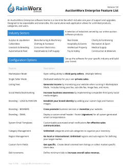 Full Feature List - RainWorx Software