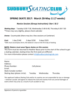 SPRING SKATE 2017: March 28-May 11 (7 weeks)
