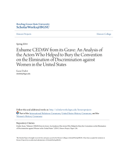 Exhume CEDAW from its Grave - ScholarWorks@BGSU