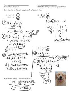 Common Core Algebra 9A HW #31B – Solving a system using