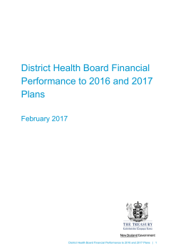 District Health Board Financial Performance to 2016 and 2017 Plans